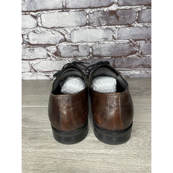 MAISON FORTE Hector Chocolate Brown Leather Cap Oxford Dress Shoes Men 12M US/45 - Picture 6 of 16
